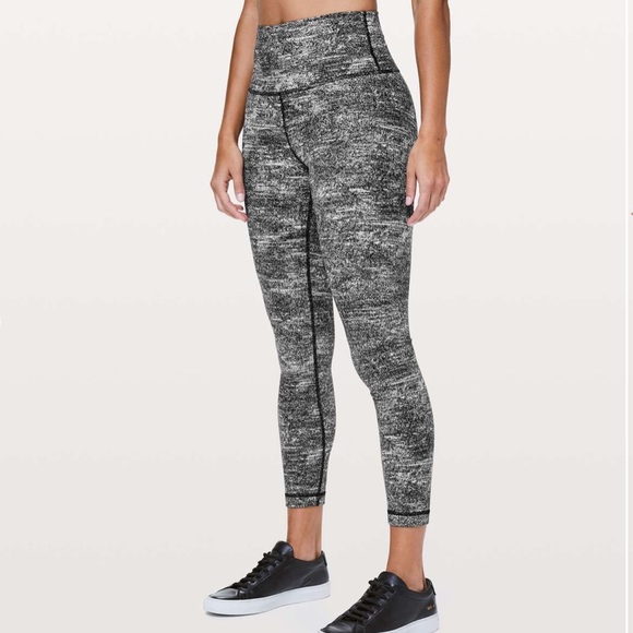 Lululemon Wunder Under Hi-Rise 7/8 Tight 25” Rush Jacquard Black White - Picture 2 of 11